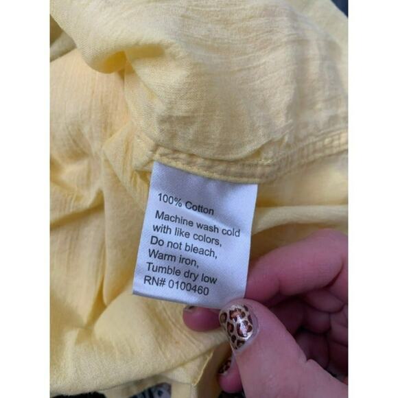 Kavu Medium 1/2 sleeve yellow cotton blouse - Picture 6 of 6